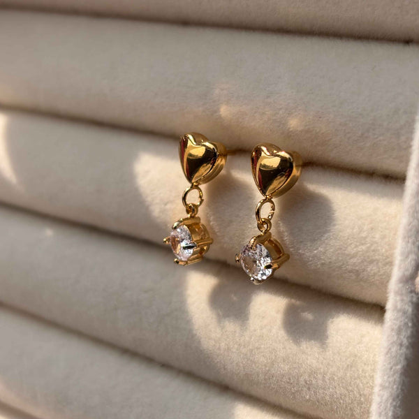 Rhinestone Heart Earrings